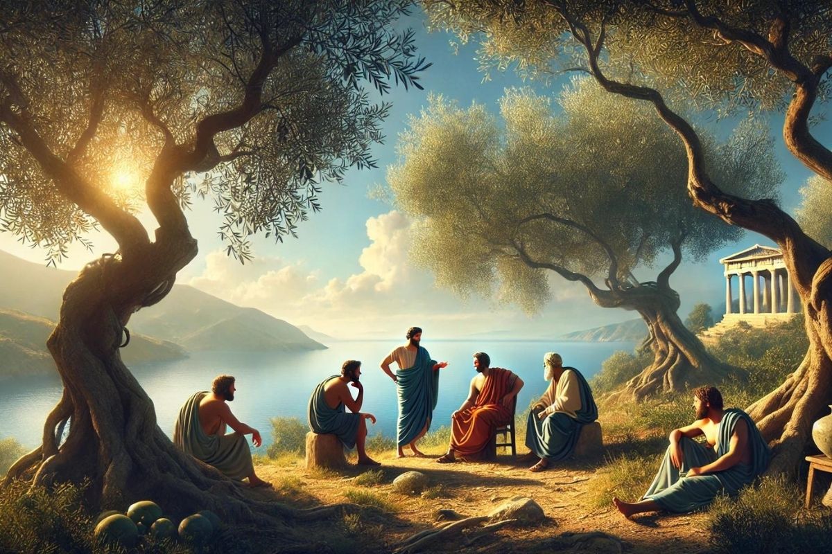 Wisdom Under the Olive Trees Ancient Greek Philosophers in Discussion