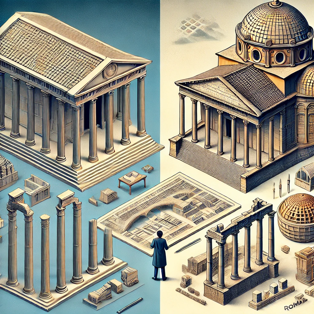 how did roman architecture differ from greek architecture1724669070